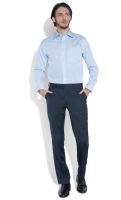 Park Avenue Men's Solid Formal Blue Shirt