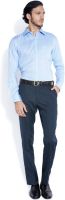 Park Avenue Men's Solid Formal Blue Shirt