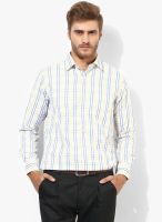 Peter England White Checks Regular Fit Formal Shirt