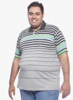 Pluss Multicoloured Striped Polo TShirt