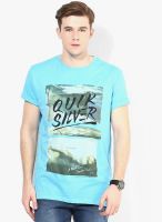 Quiksilver Light Blue Round Neck T-Shirt