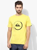 Quiksilver Yellow Round Neck T-Shirt