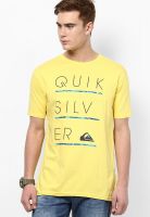 Quiksilver Yellow Round Neck T-Shirt