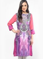 Rain & Rainbow Purple Printed Kurta