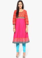 Rangmanch By Pantaloons Fuchsia Printed Kurta