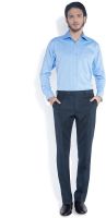 Raymond Home Men's Checkered Formal Blue Shirt