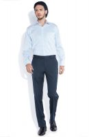 Raymond Home Men's Solid Formal Blue Shirt