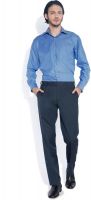 Raymond Home Men's Solid Formal Blue Shirt