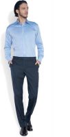 Raymond Home Men's Striped Formal Blue Shirt