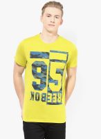Reebok Wor 95 Yellow Round Neck T-Shirt