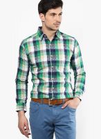 Riot Jeans Green Check Regular Fit Casual Shirt