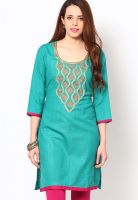 Riya Green Embroidered Kurtis