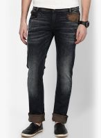 Rookies Solid Blue Slim Fit Jeans