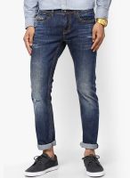 Rookies Washed Blue Slim Fit Jeans