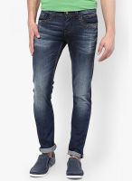 Rookies Washed Blue Slim Fit Jeans