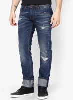 Rookies Washed Blue Slim Fit Jeans