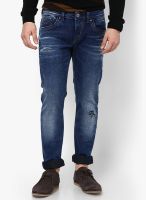 Rookies Washed Blue Slim Fit Jeans