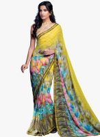 Roop Kashish Yellow Printed Saree