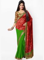 Saree Swarg Green Printed Saree