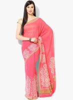 Satrang Pink Printed Georgette Saree
