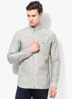 Selected Light Grey Solid Regular Fit Casual Shirts