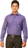Seven Days Men's Self Design Formal Purple Shirt