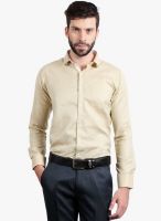 Solemio Yellow Solid Slim Fit Formal Shirt