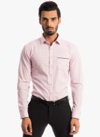 Specimen Pink Checked Slim Fit Formal Shirt