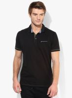 Spykar Black Solid Polo T-Shirt