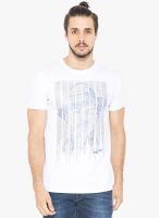 Status Quo White Printed Round Neck T-Shirt