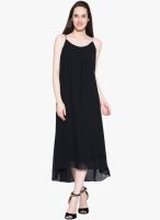 Sugar Her Black Colored Solid Asymmetric Dress