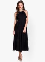 Sugar Her Black Colored Solid Maxi Dress