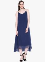 Sugar Her Navy Blue Colored Solid Asymmetric Dress