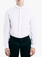 TOPMAN White Solid Slim Fit Casual Shirt