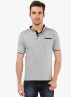 The Cotton Company Grey Solid Henley T-Shirt
