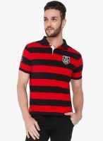 The Cotton Company Red Striped Polo T-Shirt