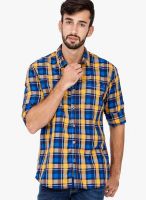 The Indian Garage Co. Blue Checks Slim Fit Casual Shirt