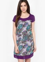 The Vanca Blue Colored Printed Shift Dress