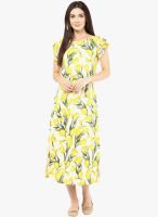 The Vanca Yellow Colored Printed Maxi Dress