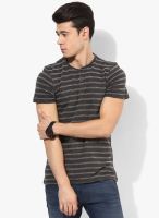 Tom Tailor Black Solid Round Neck T-Shirt