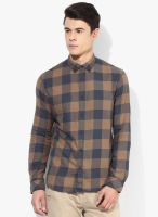 Tom Tailor Blue Checked Regular Fit Casual Shirt