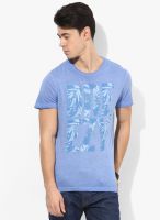 Tom Tailor Blue Printed Round Neck T-Shirt