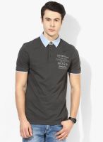 Tom Tailor Grey Solid Polo T-Shirt