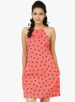Tops And Tunics Orange Colored Printed Shift Dress