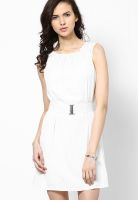 Tops And Tunics White Colored Solid Shift Dress