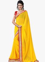 Triveni Sarees Yellow Border Work Festive Saree