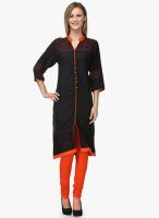 Tulsattva Black Solid Kurta