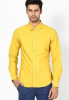 United Colors of Benetton Yellow Basic Oxford Casual Shirt