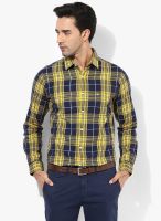 United Colors of Benetton Yellow Check Regular Fit Casual Shirt