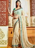 Vishal Cream Embellished Saree